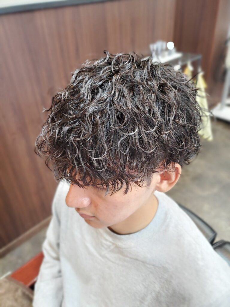メンズ 波巻きパーマ 波打ちパーマ マッシュ