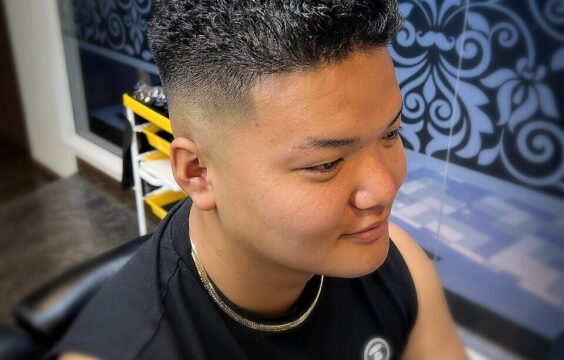 短髪　フェード 極道パーマ　極道パーマきつめ 極道　