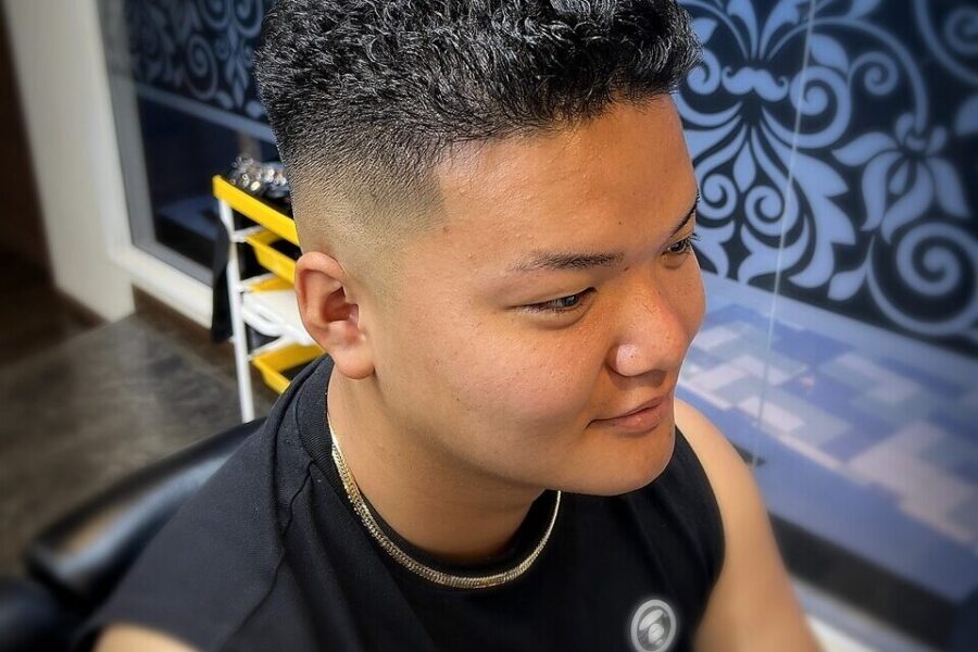 短髪　フェード 極道パーマ　極道パーマきつめ 極道　