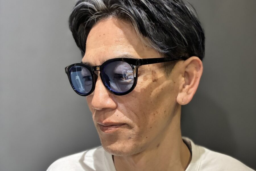 メッシュ　メンズ　センターパート