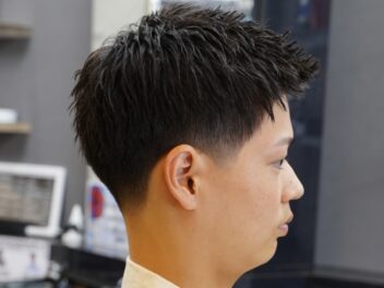 テーパーフェード　低め　フェード　ショート　メンズ